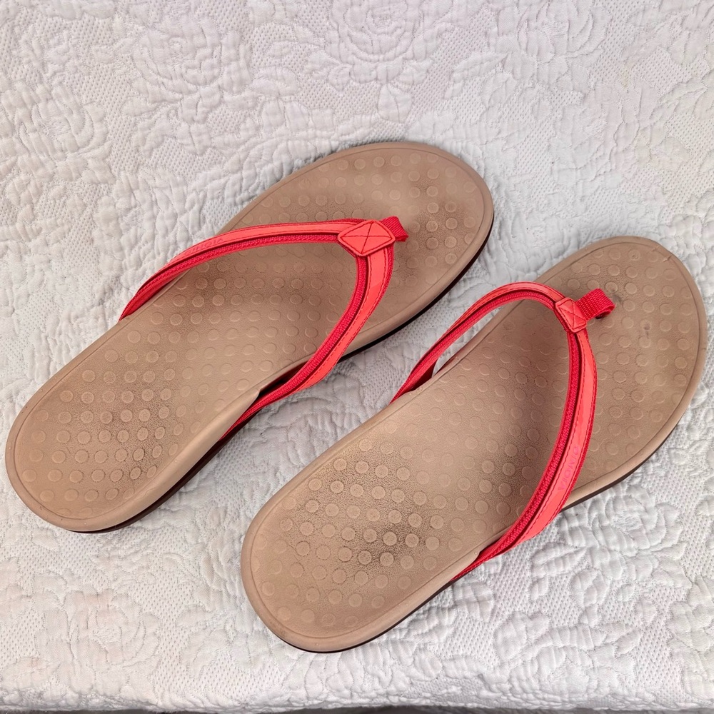 Vionic Tide II Pink Coral Flip Flops Orthopedic Comfort Arch Support Sandals 12
